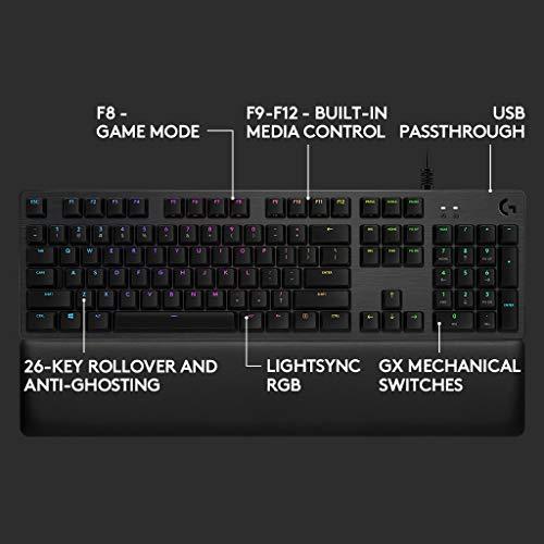 Tastiera da gioco meccanica Logitech G513 Carbon LIGHTSYNC RGB con interruttori GX Brown - Tattile