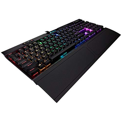 CORSAIR K70 RGB MK.2 RAPIDFIRE Low Profile - LED RGB retroiluminado - USB Passthrough y controles multimedia - Perfil bajo más rápido y lineal - Cherry MX Speed