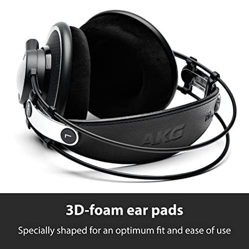 AKG Pro Audio K702 Cuffie Over-Ear, Open-Back, Flat-Wire, Reference Studio, Nero
