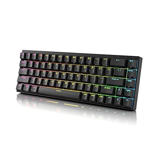 Tastiera meccanica da gioco Durgod Hades 68 RGB | Layout 65% | USB C Wired | Doppi copritasti in PBT | Profilo Cherry | NKRO Rollover | Windows e Mac | Telaio in alluminio| Cherry MX Blue, Bianco