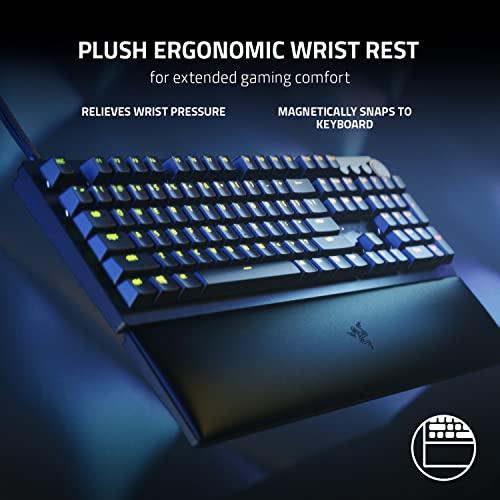 Clavier optique de jeu Razer Huntsman V2 : Commutateurs optiques linéaires Gen-2 les plus rapides avec amortisseurs de bruit et fréquence d'interrogation de 8000 Hz - Capuchons de touches PBT à double action - Touches multimédia et molette dédiées - Repose-poignets ergonomique
