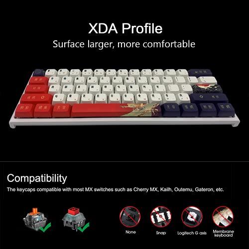 Tapas de teclado de PBT, tapa de teclado personalizada de perfil XDA para teclados mecánicos, juego completo de 109 teclas con extractor de teclas (tapas de teclado de taoísmo)