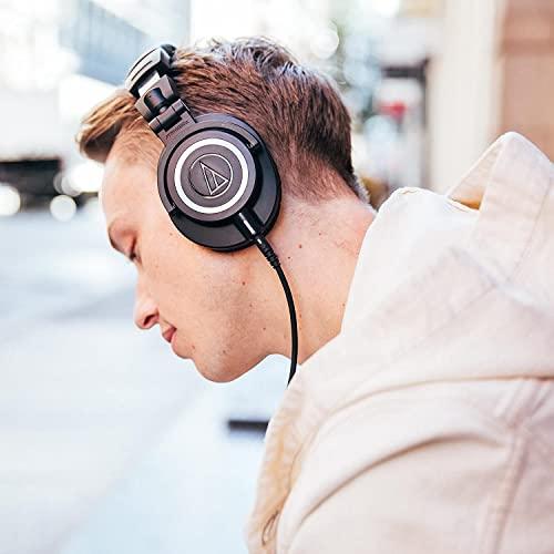 Audio-Technica ATH-M50X Casque d'écoute de studio professionnel, noir, qualité professionnelle, acclamé par la critique, avec câble détachable