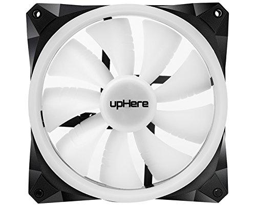 upHere 140mm LED RVB avec télécommande Ventilateur de refroidissement de PC Ultra silencieux à haut débit pour les boîtiers de PC, refroidissement d'ordinateur, 5-Pack, RGB143-5