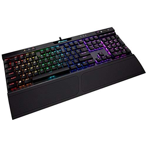 CORSAIR K70 RGB MK.2 RAPIDFIRE Low Profile - LED RGB retroiluminado - USB Passthrough y controles multimedia - Perfil bajo más rápido y lineal - Cherry MX Speed