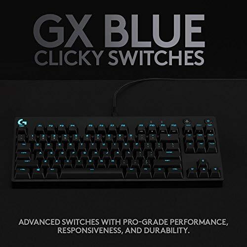 Logitech G PRO Mechanical Gaming Keyboard, ultra przenośna konstrukcja bez klawiszy, odłączany kabel Micro USB, 16,8 miliona kolorów podświetlanych klawiszy LIGHTSYNC RGB