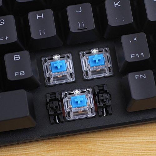 Mechanische Tastatur Gaming Tastatur GATERON Blue Switch Wired Mechanical Mini 49 Kyes(40%) Keyboard with Ice Blue Backlit for Gaming Office Magicforce by Qisan