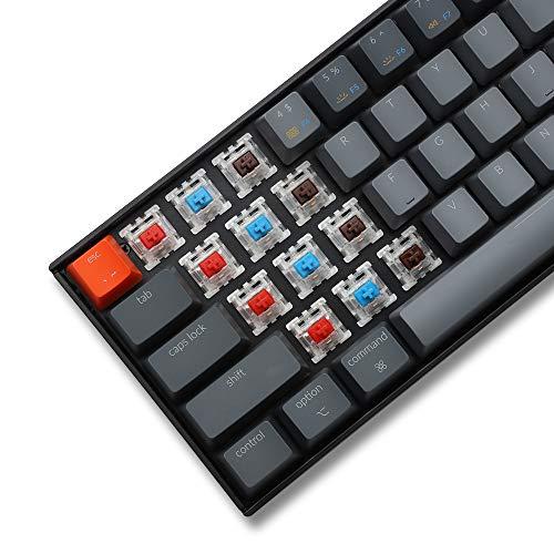 Keychron K6 65% Compact Wireless Mechanical Keyboard für Mac, Hot-swappable White Backlight, Bluetooth, Multitasking, Type-C Wired Gaming Keyboard für Windows mit Gateron G Pro Brown Switch