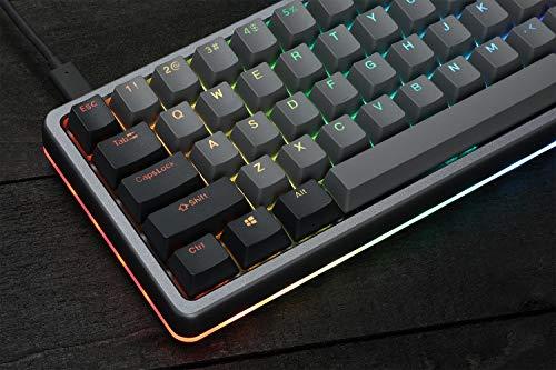Tastiera meccanica ad alto profilo Drop ALT - Tastiera da gioco al 65% (67 tasti), interruttori Hot-Swap, macro programmabili, retroilluminazione LED RGB, USB-C, PBT Doubleshot, telaio in alluminio (Cherry MX Blue, grigio)