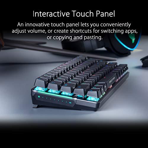 ASUS ROG Falchion Wireless 65% Tastiera Meccanica da Gioco | 68 Tasti, Aura Sync RGB, Durata della Batteria Estesa, Pannello Touch Interattivo, Keycaps PBT, Interruttori Cherry MX Red, Custodia Copritastiera
