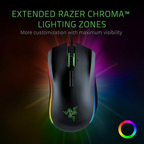 Mouse da gioco cablato Razer Mamba Elite: Sensore ottico da 16.000 DPI - Illuminazione Chroma RGB - 9 pulsanti programmabili - Interruttori meccanici