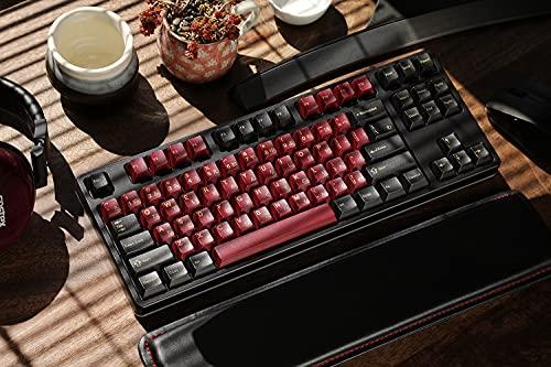 Juego de teclas Drop + Redsuns GMK Red Samurai para teclados de tamaño normal - Compatible con los interruptores Cherry MX y los clones (kit de 113 teclas con diseño 1800)