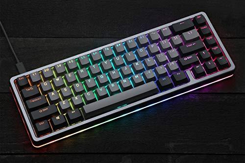 Tastiera meccanica ad alto profilo Drop ALT - Tastiera da gioco al 65% (67 tasti), interruttori Hot-Swap, macro programmabili, retroilluminazione LED RGB, USB-C, PBT Doubleshot, telaio in alluminio (Cherry MX Blue, grigio)