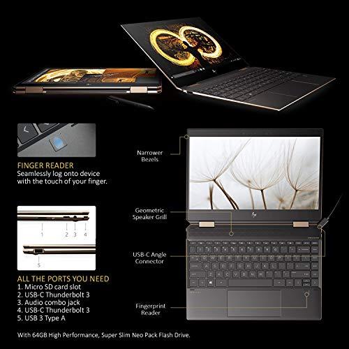 HP Spectre x360, 9ª generación Gemcut 15t ,Touch 4K UHD,i7- i7 9750H Hexacore,NVIDIA GeForce GTX 1650 (4GB),1TB NVMe SSD,16GB RAM,Win 10 Pro preinstalado por HP, 64GB Neopack Flash Drive, HP Premium Wty