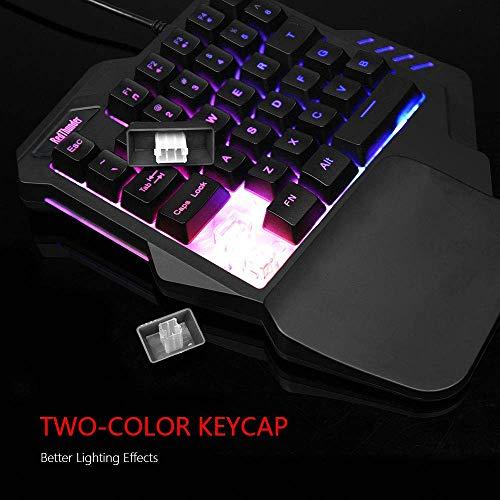 RedThunder One Handed Gaming Keyboard RGB Backlit 35 Keys Portable Mini Gaming Keypad Ergonomic Game Controller für PC Gamer