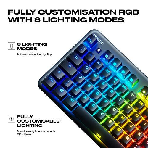 Fnatic miniSTREAK Speed LED Backlit RGB Mechanical TKL Gaming Keyboard, interruttori Speed Silver, tastiera da gioco Esports Pro compatta, portatile e senza tasti (layout USA)