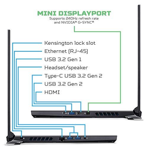 Ordinateur portable de jeu Acer Predator Helios 300, Intel i7-10750H, NVIDIA GeForce RTX 2060 6 Go, écran IPS 15,6" Full HD 144Hz 3ms, 16 Go DDR4 double canal, 512 Go SSD NVMe, Wi-Fi 6, clavier RGB, PH315-53-72XD