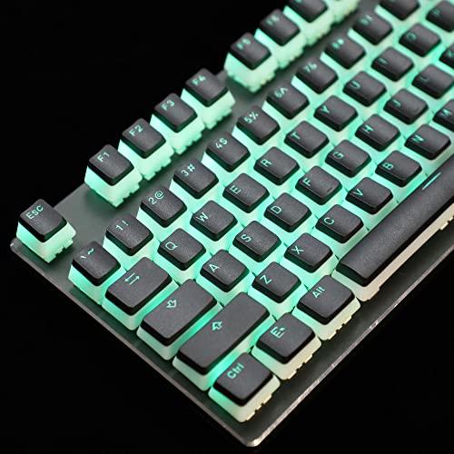 YMDK 117 PBT Double Shot Doubleshot Shine Through ANSI ISO OEM Profile Pudding Keycaps Key caps Sealed Legend for MX Mechanical Keyboard 61 68 87 104