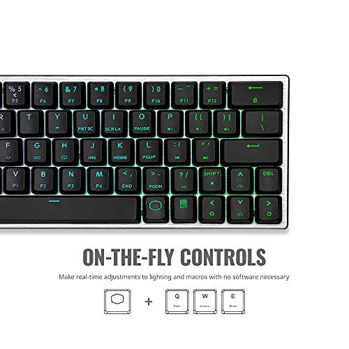 Cooler Master Sk-621-Gklr1-US SK621 60% Clavier mécanique avec interrupteurs Cherry MX Low Profile et design en aluminium brossé