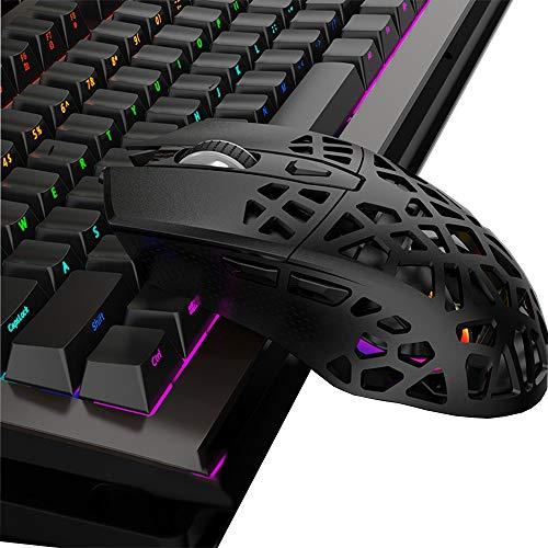 NACODEX AJ339 65G Watcher Gaming Mouse avec coque légère en nid d'abeille - Lumière LED RGB Chroma - 7 boutons programmables - Capteur optique Pixart 3327 12400 DPI (AJ339-Black)