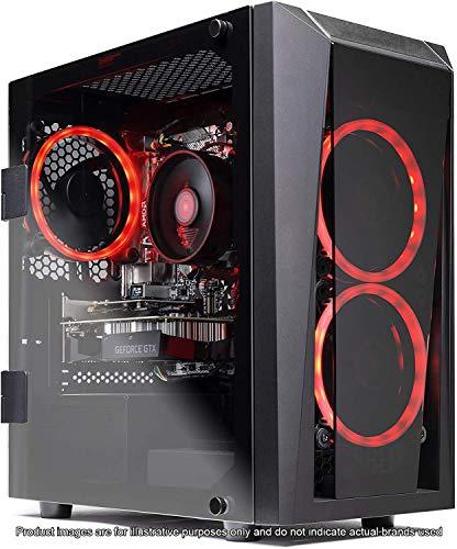 Ordenador de sobremesa para juegos SkyTech Blaze II - Ryzen 5 2600 6-Core 3.4 GHz, NVIDIA GeForce GTX 1650 4G, 500G SSD, 8GB DDR4, RGB, AC WiFi, Windows 10 Home 64-bit