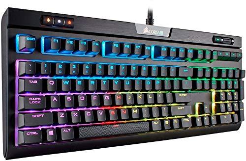 CORSAIR Strafe RGB MK.2 Mechanical Gaming Keyboard - USB Passthrough - Linéaire et silencieux - Commutateur Cherry MX Red - Rétro-éclairage LED RVB (Renouvelé)