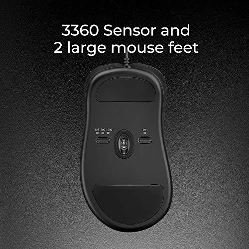 BenQ Zowie EC1 Mouse da gioco ergonomico per Esports | Prestazioni di livello professionale | Senza conducente | FPS Rivestimento antiscivolo nero opaco | Dimensioni grandi