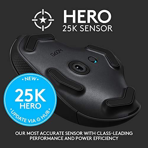 Logitech G604 LIGHTSPEED Bezprzewodowa mysz do gier z 15 programowalnymi elementami sterującymi, żywotność baterii do 240 godzin, dwa tryby łączności bezprzewodowej, hiperszybkie kółko przewijania - czarna