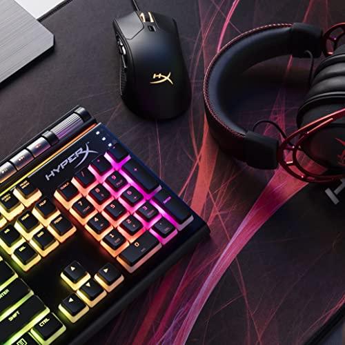 HyperX Alloy Elite 2 - Teclado mecánico para juegos, personalización de luces y macros controlada por software, tapas de teclas de ABS, controles multimedia, retroiluminación LED RGB. Interruptor lineal, rojo HyperX (renovado)