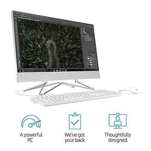 Ordenador de sobremesa HP de 24 pulgadas con pantalla táctil, procesador AMD Ryzen 5 4500U, 12 GB de RAM, 512 GB de SSD, Windows 10 Home (24-dp0160, Plata)