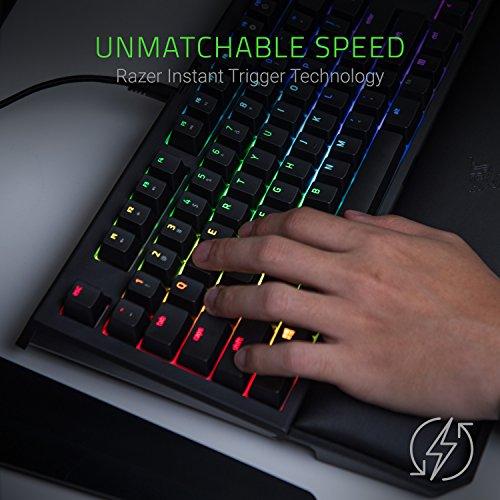 Razer BlackWidow TE Chroma v2 TKL Beznarzędziowa mechaniczna klawiatura do gier: Przełączniki Green Key Switches, Tactile & Clicky, oświetlenie Chroma RGB, magnetyczna podpórka pod nadgarstki, programowalne makra, klasyczna czerń