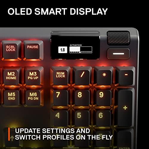 Tastiera da gioco meccanica SteelSeries Apex Pro - Interruttori ad azionamento regolabile - La tastiera meccanica più veloce del mondo - Display OLED intelligente - Retroilluminazione RGB