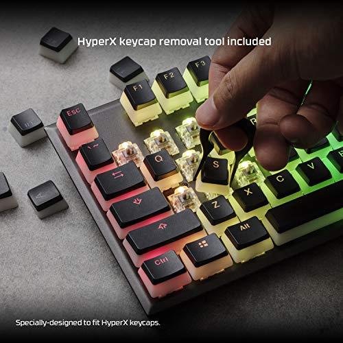 Tapas de teclado HyperX Pudding - Juego de tapas de teclado de PBT de doble disparo con capa translúcida, para teclados mecánicos, juego completo de 104 teclas, perfil OEM, disposición inglesa (US) - Negro