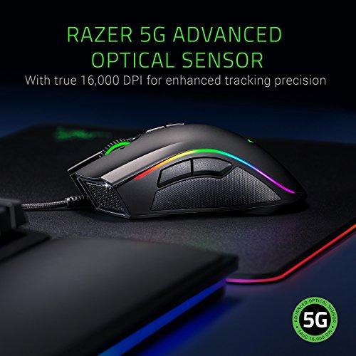 Ratón de juego con cable Razer Mamba Elite: Sensor óptico de 16.000 DPI - Iluminación RGB Chroma - 9 botones programables - Interruptores mecánicos