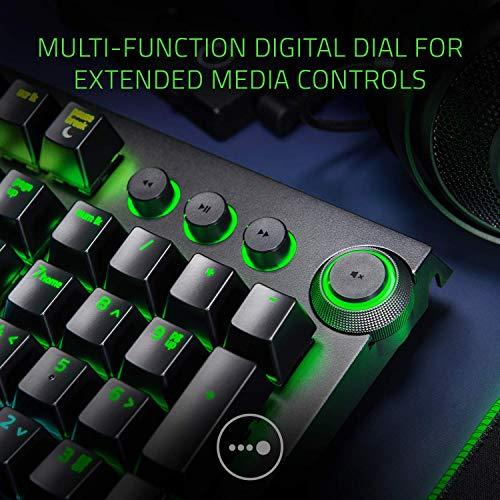 Tastiera meccanica da gioco Razer BlackWidow Elite: Interruttori meccanici verdi - tattili e cliccabili - illuminazione Chroma RGB - poggiapolsi magnetico - tasti multimediali e quadrante dedicati - USB Passthrough