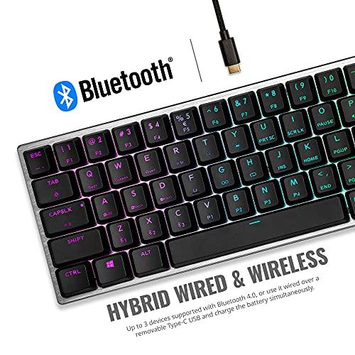 Cooler Master Sk-621-Gklr1-US SK621 60% Clavier mécanique avec interrupteurs Cherry MX Low Profile et design en aluminium brossé