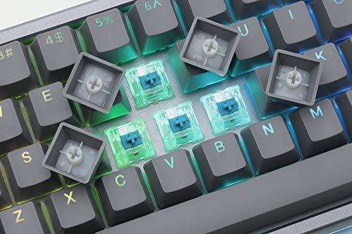 Tastiera meccanica ad alto profilo Drop ALT - Tastiera da gioco al 65% (67 tasti), interruttori Hot-Swap, macro programmabili, retroilluminazione LED RGB, USB-C, PBT Doubleshot, telaio in alluminio (Cherry MX Blue, grigio)