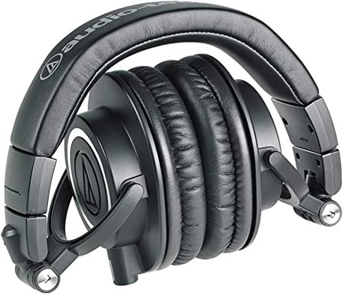 Audio-Technica ATH-M50X Casque d'écoute de studio professionnel, noir, qualité professionnelle, acclamé par la critique, avec câble détachable