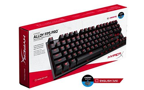 HyperX Alloy FPS Pro - Clavier de jeu mécanique sans clé - 87 touches, format ultra-compact - Clicky - Cherry MX Blue - Rétroéclairage LED rouge (HX-KB4BL1-US/WW)