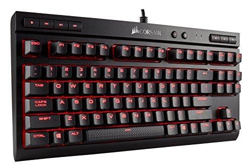 Corsair K63 Teclado mecánico compacto para juegos - LED rojo retroiluminado - Lineal y silencioso - Cherry MX Red, CH-9115020-NA