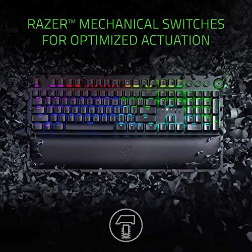 Tastiera meccanica da gioco Razer BlackWidow Elite: Interruttori meccanici verdi - tattili e cliccabili - illuminazione Chroma RGB - poggiapolsi magnetico - tasti multimediali e quadrante dedicati - USB Passthrough