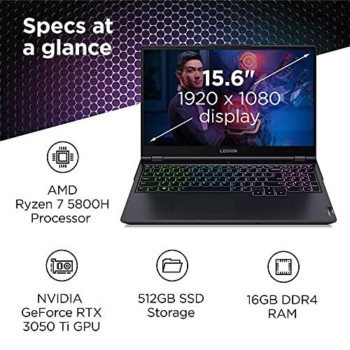 Lenovo - Legion 5 - Laptop da gioco - AMD Ryzen 7 5800H - 16 GB di RAM - 512 GB di storage - NVIDIA GeForce RTX 3050Ti - Display FHD da 15,6" - Windows 11 Home - Phantom Blue