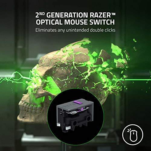 Mouse da gioco wireless Razer DeathAdder V2 Pro: Sensore ottico da 20K DPI - 3 volte più veloce di un interruttore ottico meccanico - Illuminazione Chroma RGB - Durata della batteria di 70 ore - 8 pulsanti programmabili - Nero Classico