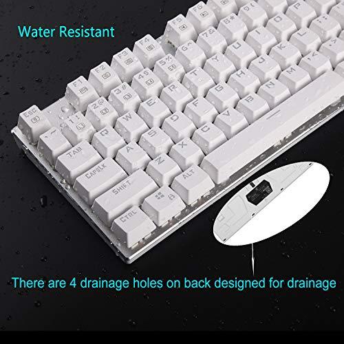 E Element Z-88 RGB Mechanical Gaming Keyboard, Red Switch - Linear & Quiet, Programmable RGB Backlit, Water Resistant, 104 Keys Anti-Ghosting for Mac PC, White (Renewed)