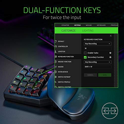 Razer Tartarus Pro Gaming Keypad: Analog-optische Tastenschalter - 32 programmierbare Tasten - anpassbare Chroma-RGB-Beleuchtung - programmierbare Makros - variable Tastendruckempfindlichkeit - klassisches Schwarz