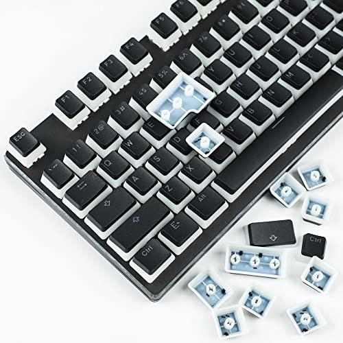 YMDK 117 PBT Double Shot Doubleshot Shine Through ANSI ISO OEM Profile Pudding Keycaps Key caps Sealed Legend for MX Mechanical Keyboard 61 68 87 104