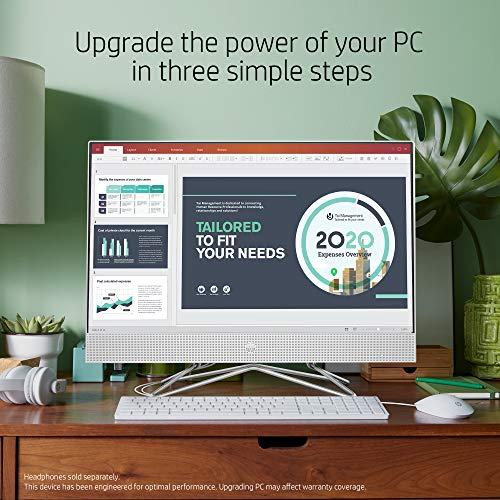 Ordenador de sobremesa HP de 24 pulgadas con pantalla táctil, procesador AMD Ryzen 5 4500U, 12 GB de RAM, 512 GB de SSD, Windows 10 Home (24-dp0160, Plata)