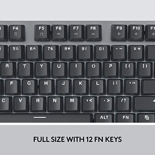 Logitech K845 Mechanische, beleuchtete Tastatur, mechanische Schalter, starke, verstellbare Kippfüße, volle Größe, Aluminiumgehäuse, 104 Tasten, USB, Windows (TTC Brown Switches)