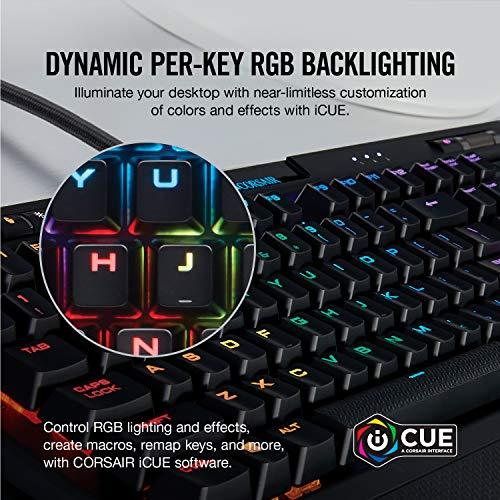 CORSAIR K70 RGB MK.2 Teclado mecánico para juegos - USB Passthrough y controles multimedia - Lineal y silencioso - Cherry MX Silent - Retroiluminación LED RGB