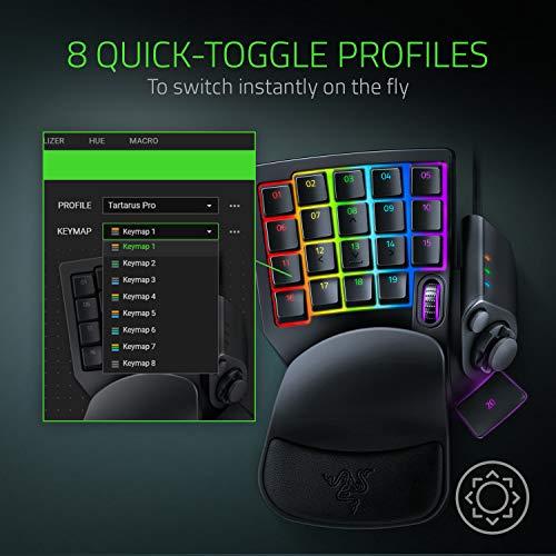 Razer Tartarus Pro Gaming Keypad: Analog-optische Tastenschalter - 32 programmierbare Tasten - anpassbare Chroma-RGB-Beleuchtung - programmierbare Makros - variable Tastendruckempfindlichkeit - klassisches Schwarz